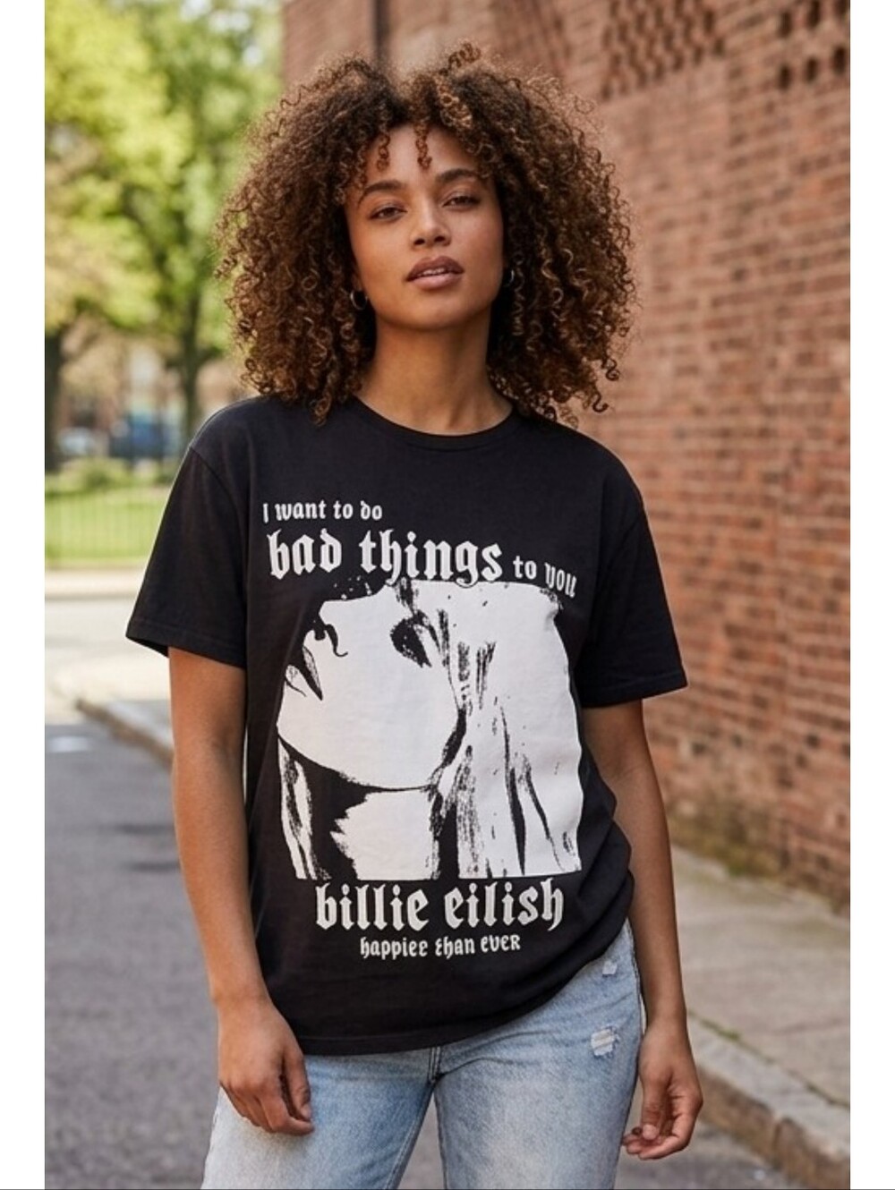 Billie Eilish Graphic Shadow  Tee Black Size S